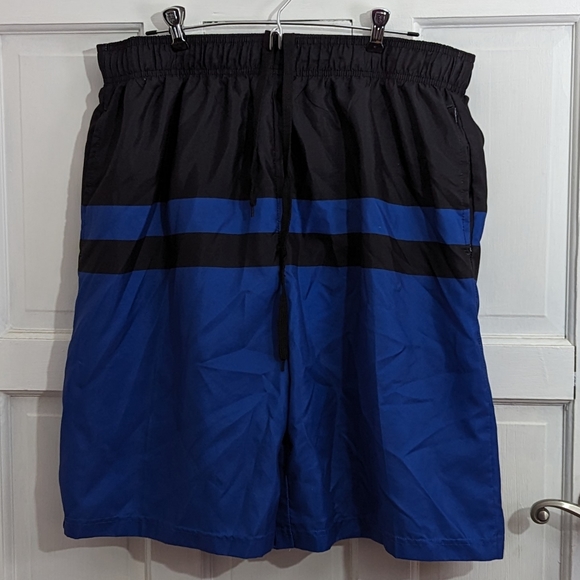 Open Trails Blue and Black Swim Shorts - Picture 1 of 5